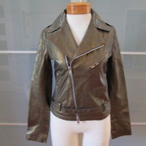 Custo Barcelona "Perfecto Gold" Lamb Leather Moto Jacket